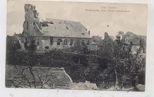 B 8920 LANGEMARCK - POELKAPELLE, Zerstörungen 1.Weltkrieg, Kirche und Umgebung