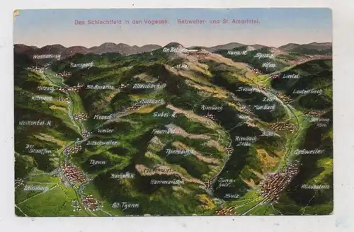 F 68500 GUEBWILLER / GEBWEILER, 1. Weltkrieg, Das Schlachtfeld in den Vogesen, kl. Eckknick