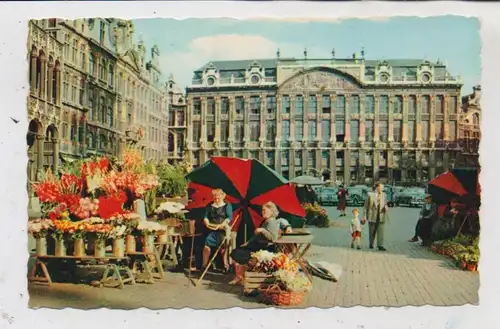 B 1000 BRUSSEL, Bloemen Verkopers Grand Place, 1955