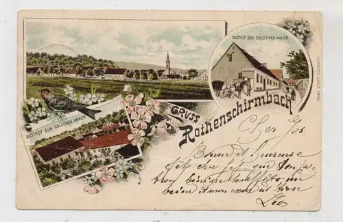 0-4250 EISLEBEN - ROTHENSCHIRMBACH, Lithographie 1897, Gasthof zum Goldenen Anker, Druckstelle quer