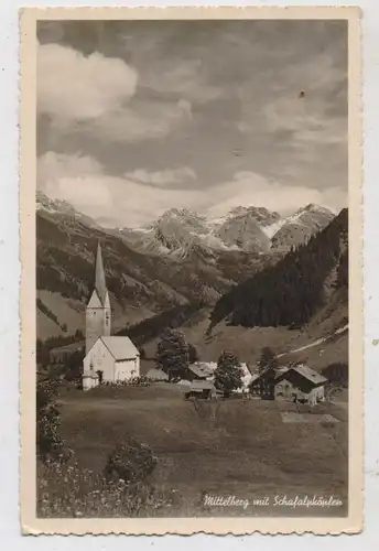 A 6991 MITTELBERG, Dorfansicht 1935, Maschinenstempel "HJ-Zeltlager Bann Chemnitz in Oberstdorf"