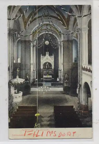 BÖHMEN & MÄHREN -  GEORGSWALDE - FILIPPSDORF / JIRIKOV - FILIPOV, Kirche, Innenansicht, 1913, Jubiläumskarte