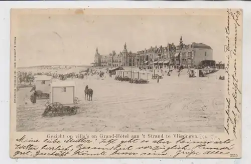 ZEELAND - VLISSINGEN, Villas, Grand - Hotel, Strand, 1902, Lichtdruk van Straaten, Spoorwegpost Breda - Vlissingen