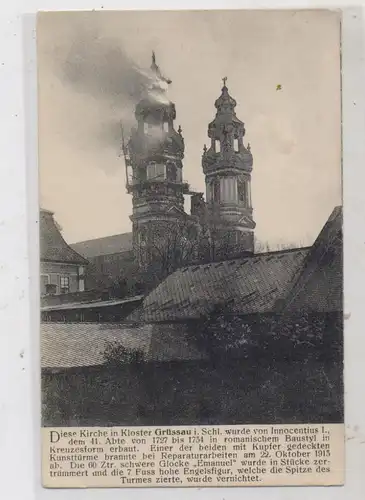 NIEDER - SCHLESIEN - GRÜSSAU / KRZESZOW (Landeshut), Brand  am 22.Oktober 1913