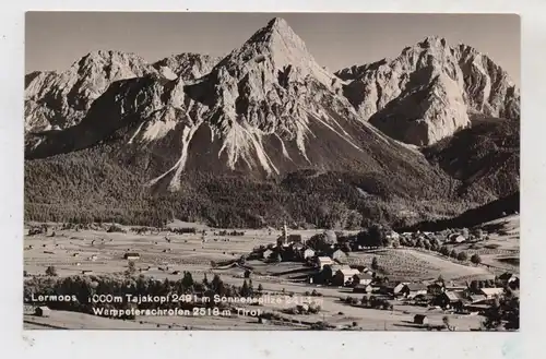 A 6631 LERMOOS, Dorfansicht, Tajakopf, Sonnenspitze, Wampeterschrofen, 1961