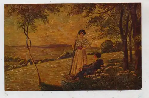 KÜNSTLER - ARTIST - F. Noa, "Im Heimatdorf", Ölimitat