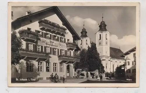 A 6380 ST. JOHANN in Tirol, Post - und Telegraphenamt, Hotel Huber, Kirche, 1955