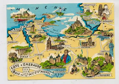 LANDKARTE / MAP,  Bretagne / Emeraude