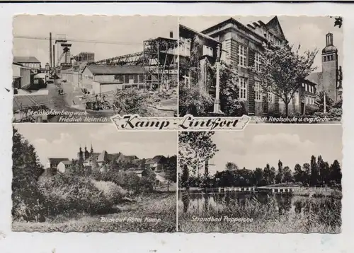 4132 KAMP - LINTFORT, Bergwerk Friedrich Heinrich, Realschule, Abtei, Strandbad, 1958