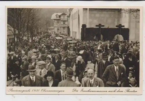 8103 OBERAMMERGAU, Passionsspiele 1930, Zuschauermassen nach dem Theater, Verlag Pfingstl
