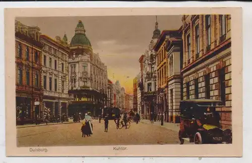 4100 DUISBURG, Kuhtor, Palast-Hotel, Hotel Königskrone, belebte Szene, Taxi, Strassenbahn, Verlag Wollstein - Berlin