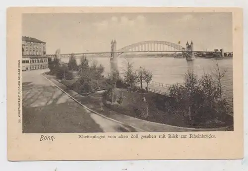 5300 BONN, Blick vom Alten Zoll auf die Rheinbrückee, ca. 1905