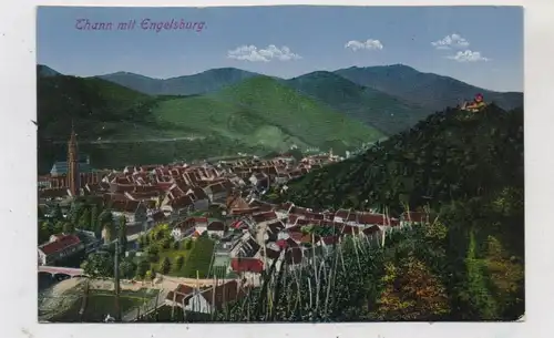 F 68800 THANN, Blick über die Stadt , Engelsburg