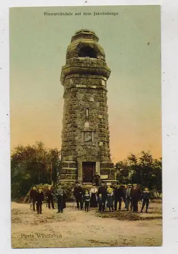 4952 PORTA WESTFALICA, Bismarckturm auf dem Jakobsberg, 1912, belebte Szene
