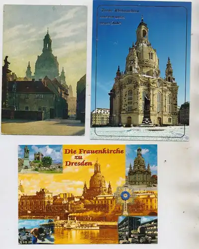 0-8000 DRESDEN, Frauenkirche, Sammlung von 36 AK aus den letzten 120 Jahren incl. Neuaufbau, 3D....