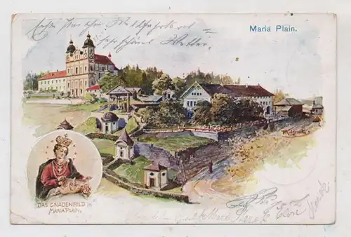 A 5101 BERGHEIM - MARIA PLAIN, Lithographie 1905, kl. Eckknick
