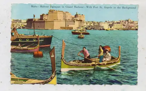 MALTA - Maltese Dghajsas in Frand Harbour