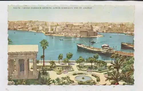 MALTA - Grand Harbour, Lower Baracca, St. Angelo