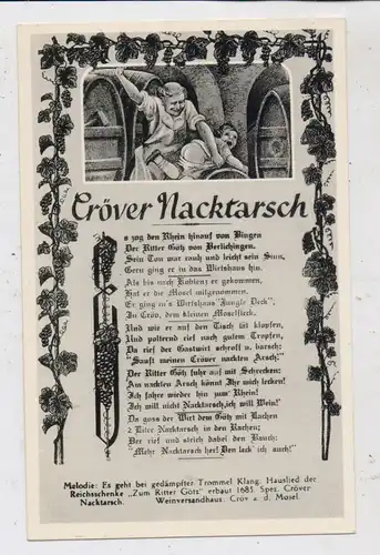 5580 TRABEN - TRARBACH - KRÖV, Cröver Nacktarsch, Reichs-Schenke Ritter Götz