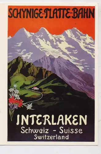 CH 3800 INTERLAKEN BE, Schynige - Platte - Bahn, Werbeplakat Repro
