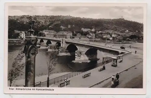 5500 TRIER, Römerbrücke, Konstantinsäule. Telefonzelle, 1952