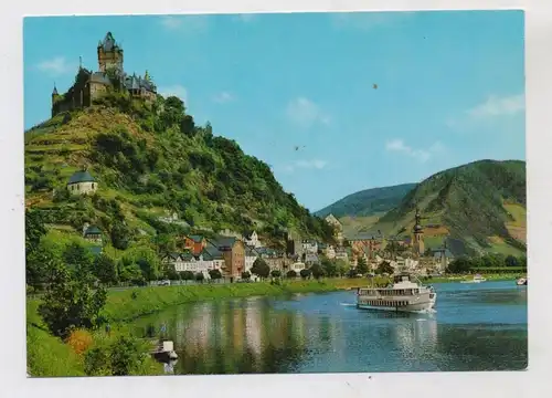 5590 COCHEM,  Blick über die Mosel, Moseldampfer