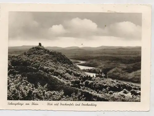 5330 KÖNIGSWINTER,  Blick auf Drachenfels und Drachenburg, 50er Jahre