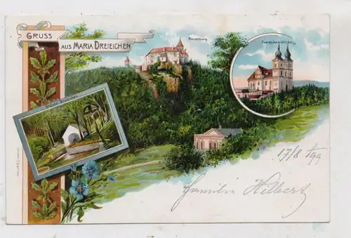 A 3573 ROSENBURG-MOLD - MARIA DREIEICHEN, Lithographie 1899, Rosenburg, Kirche, Bründel