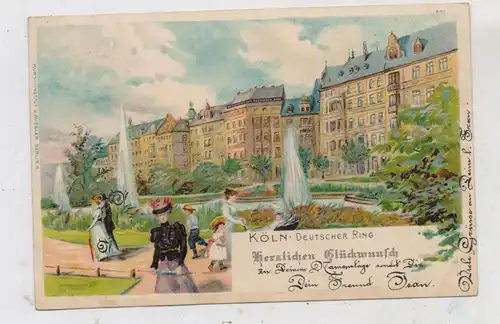 5000 KÖLN, Deutscher Ring, Künstler-Karte 1903