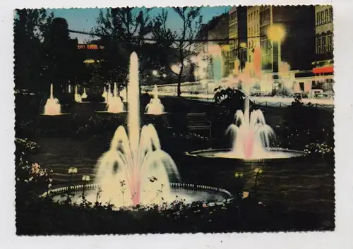 5000 KÖLN , Kaiser Wilhelm Ring bei Nacht, Springbrunnen, Ende 50er Jahre
