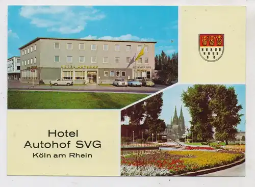 5000 KÖLN - BAYENTHAL, Hotel Autohof, Klapp-Karte, keine AK, VW Käfer, CITROEN, MERCEDES-BENZ, OPEL
