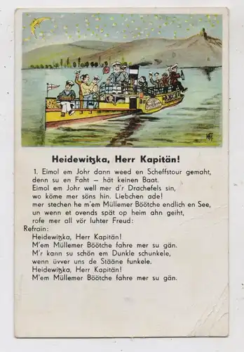 5000 KÖLN, KARNEVAL, "Heidewitzka, Herr Kapitän", Liederkarte Karl Berbuer, 1937, Eckdruckstelle