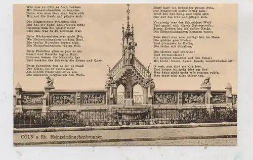 5000 KÖLN, Heinzelmännchen - Brunnen, Gedicht