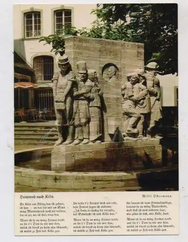 5000 KÖLN, Ostermann - Brunnen, Liedtext: "Heimweh nach Köln"