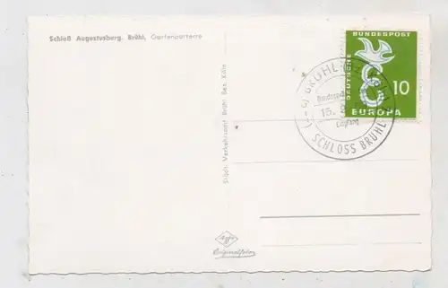 5040 BRÜHL, Schloß Brühl, Sonderstempel: Empfang des Bundespräsidenten 15.9.1959