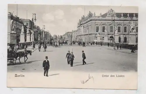 1000 BERLIN, Unter den Linden, belebte Szene, 1902