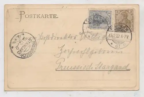 1000 BERLIN, Zum "Roland von Berlin", Hansasaal, 1902 nach Preussisch Stargard befördert