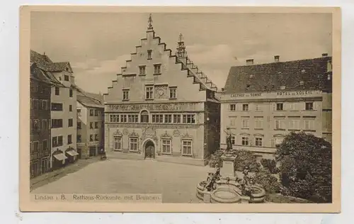 8990 LINDAU, Rathaus Rückseite mit Brunnen