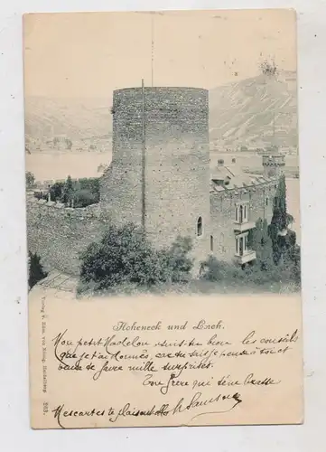 6530 BINGEN - NIEDERHEIMBACH, Burg Hoheneck, Blick auf Lorch, 1901