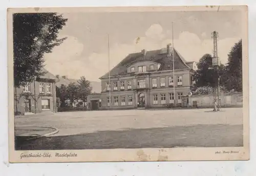 2054 GEESTHACHT, Marktplatz, Stadthaus, SCHAUBURG - KINO, rücks. Klebereste