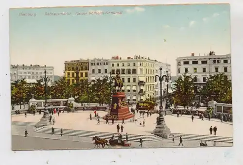 2000 HAMBURG, Rathausmarkt, Kaiser Wilhelm Denkmal