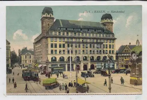 4300 ESSEN, Handelshof und Umgebung, Strassenbahnen, Oldtimer, belbte Szene, 20er Jahre