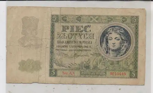 POLEN / POLSKA - 1941, 5 Zloty, gebraucht, 2 Stück