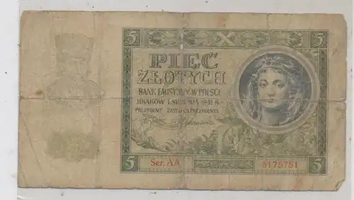 POLEN / POLSKA - 1941, 5 Zloty, gebraucht, 2 Stück