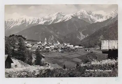 A 6534 SERFAUS, Blick auf den Ort, rücks. kl. Klebereste