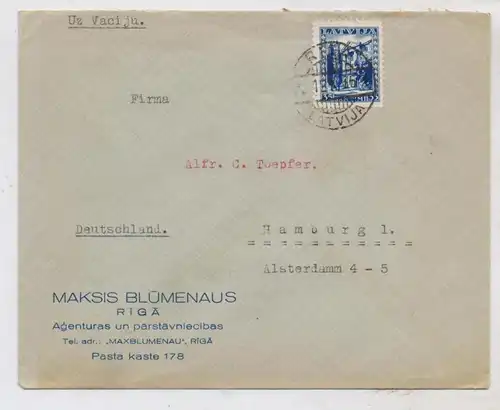 LATVIJA / LETTLAND - 1934, Michel 236, Brief von Riga nach Hamburg