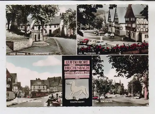 5912 HILCHENBACH, Bruchstrasse, Marktplatz, Krigerehrenmal, Stadtwappen.... Anfang 60er Jahre