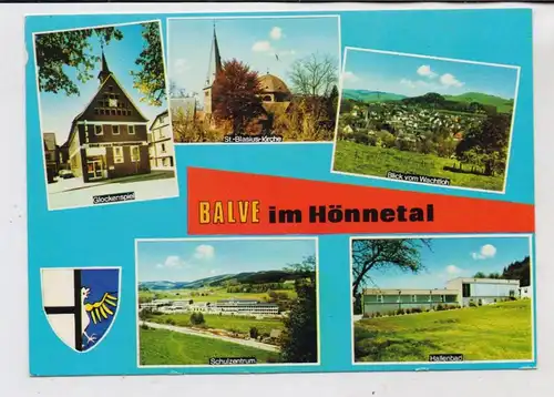 5983 BALVE, Glockenspiel, Schulzentrum, Hallenbad, Stadtwappen....
