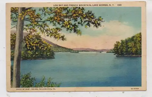 USA - NEW YORK - LAKE GEORGE, Log Bay and French Mountain, 1938