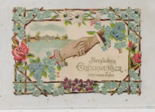 NEUJAHR - Herzlichen Glückwunsch zum neuen Jahr, Oblate, 11,5 x 7,7 cm